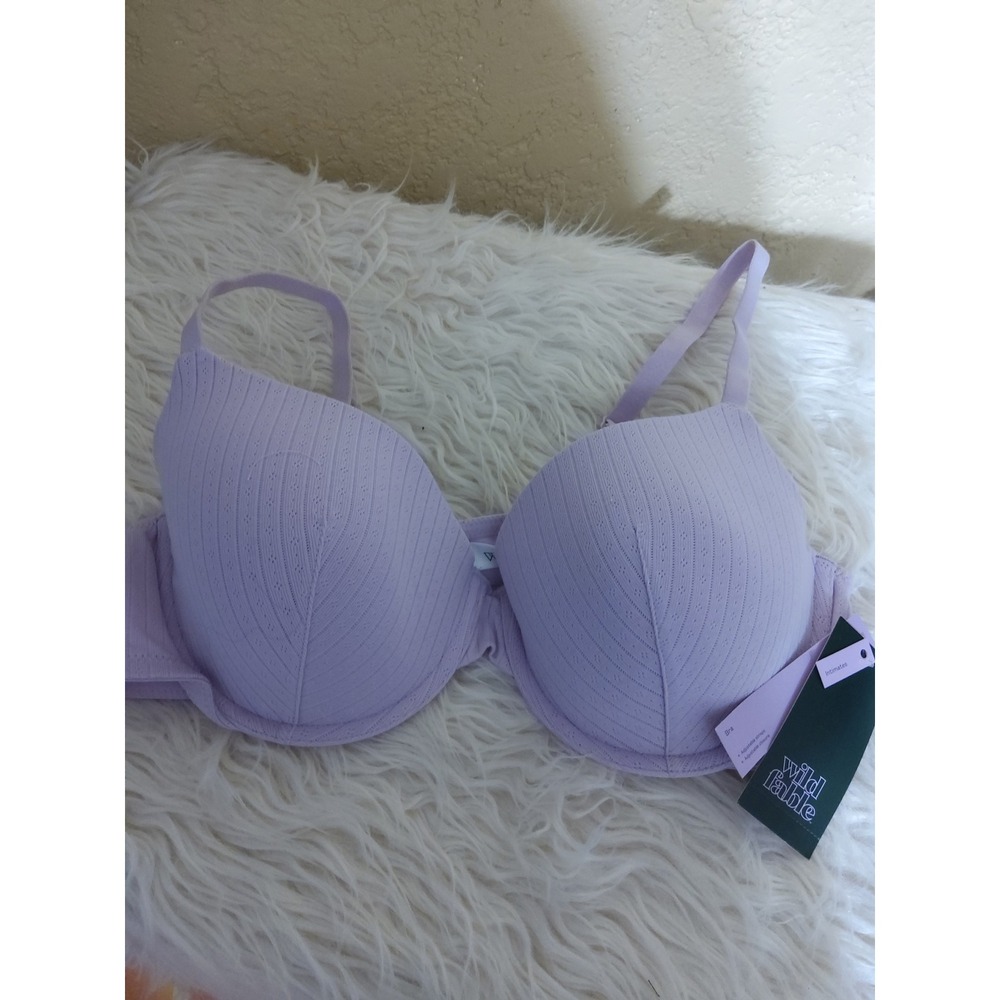 Wild Fable Lilac Purple Lightly Lined Pointelle Underwire Bra 38C NWT